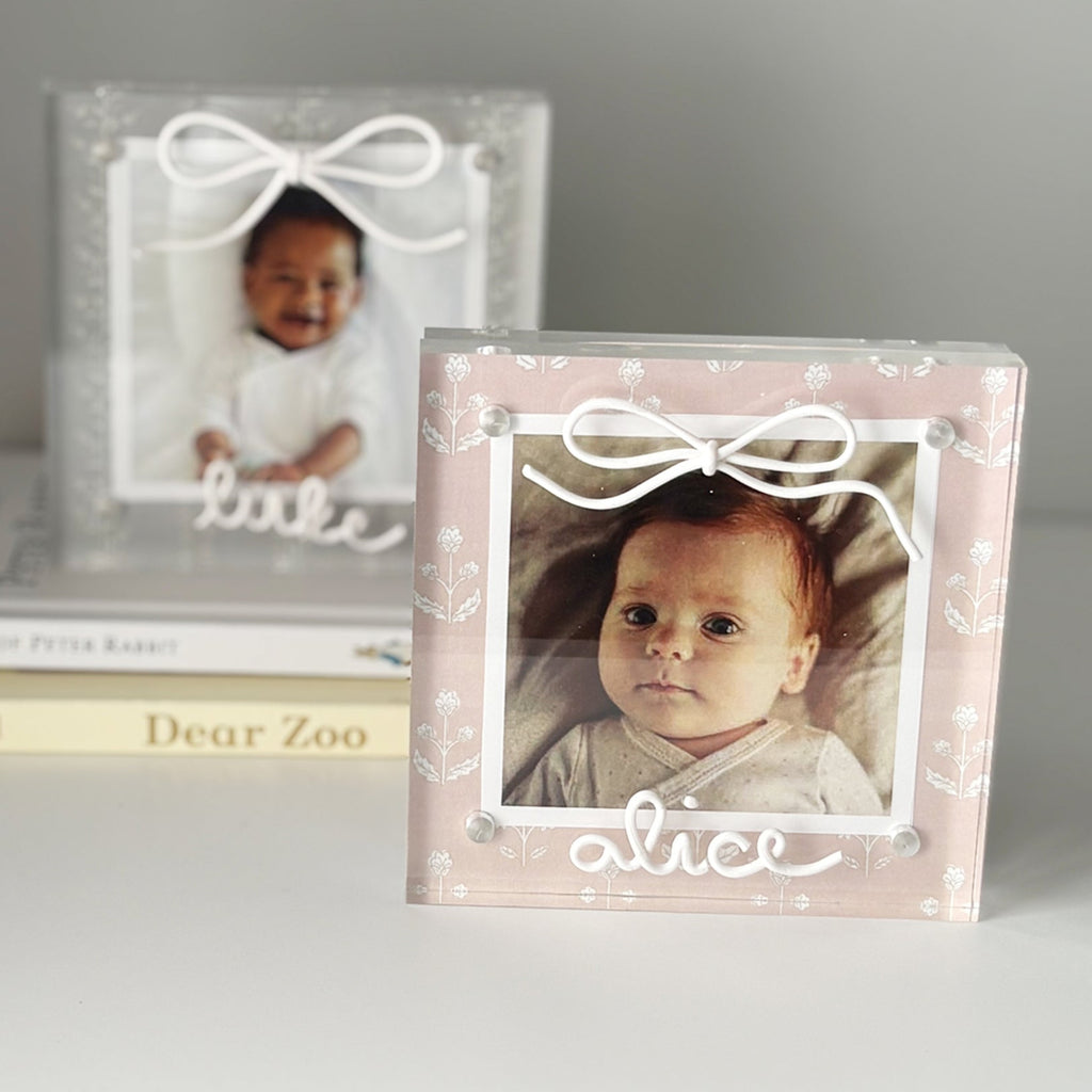 Personalized Acrylic Bow Frame | 4x4" Photo Frame