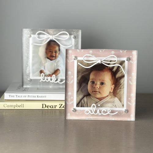 Personalized Acrylic Bow Frame | 4x4" Photo Frame