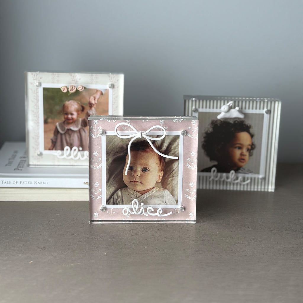 Personalized Acrylic Bow Frame | 4x4" Photo Frame