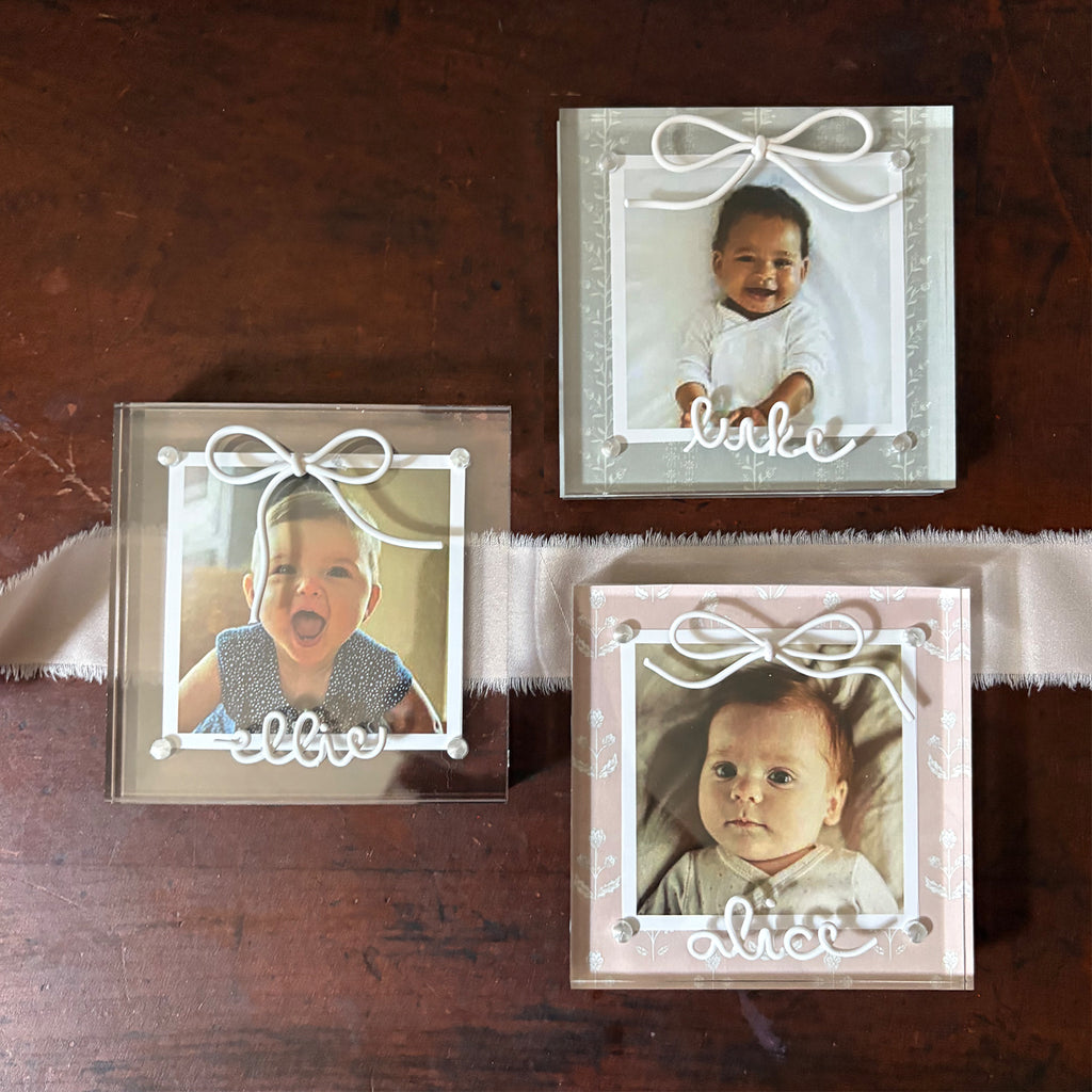 Personalized Acrylic Bow Frame | 4x4" Photo Frame