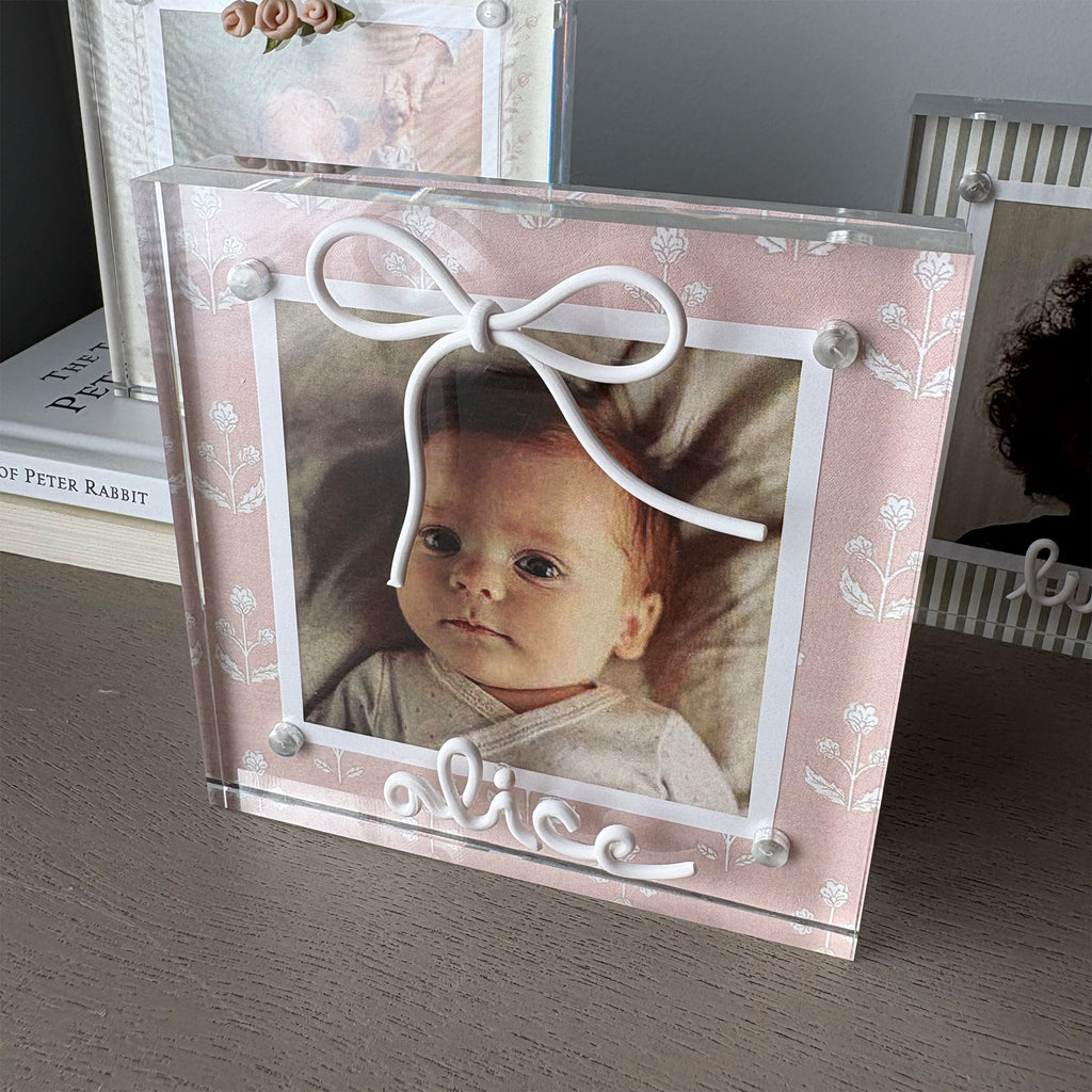 Personalized Acrylic Bow Frame | 4x4" Photo Frame