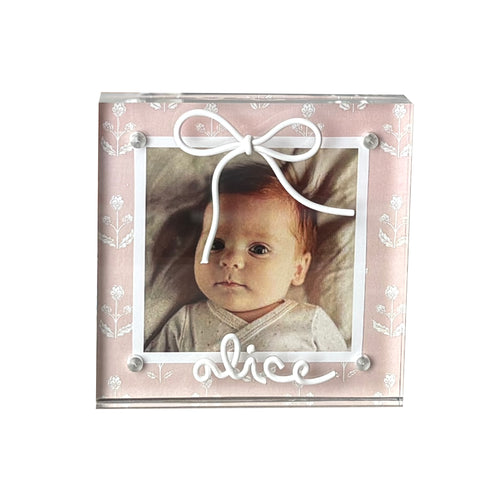 Personalized Acrylic Bow Frame | 4x4" Photo Frame
