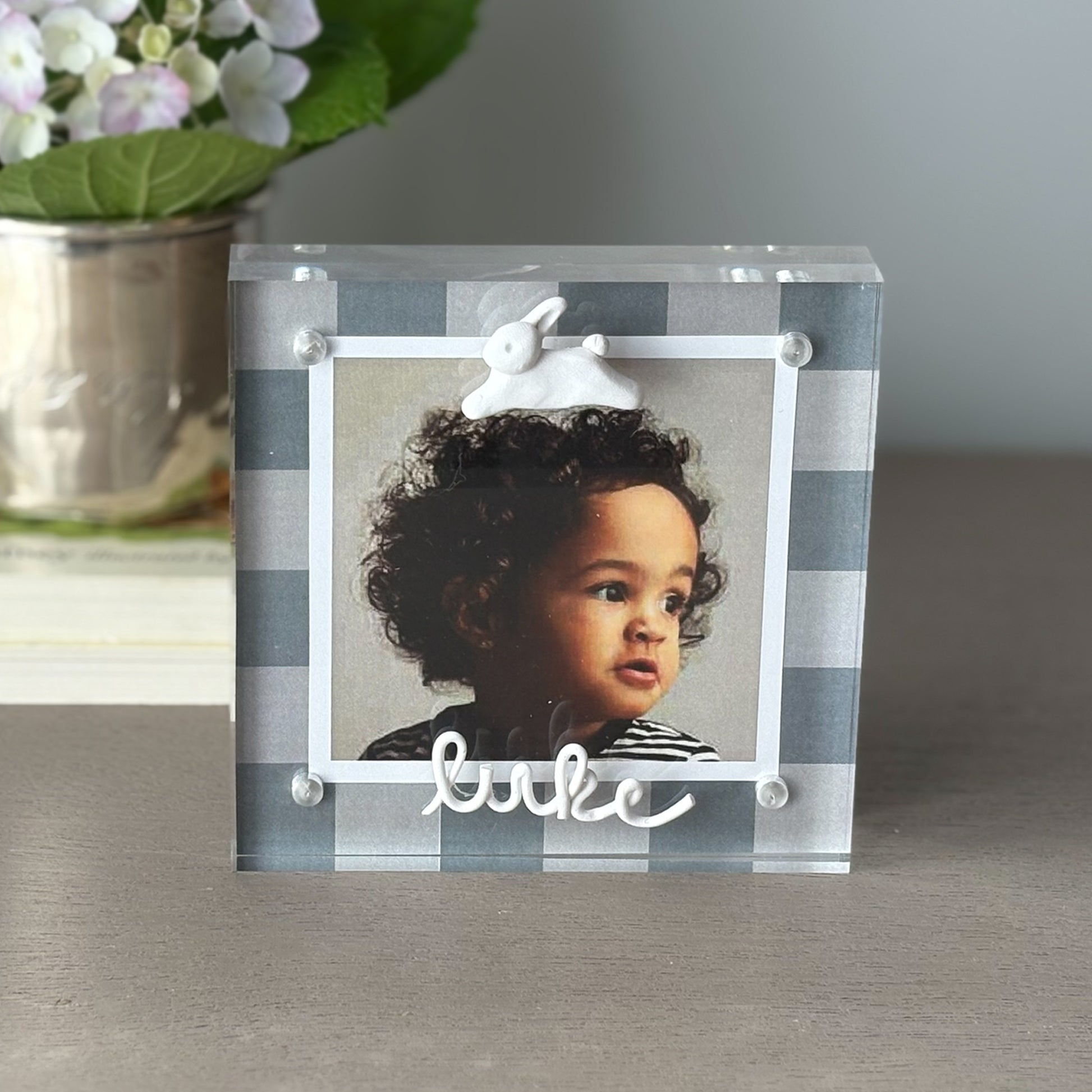 Personalized Acrylic Bunny Frame | 4x4" Photo Frame