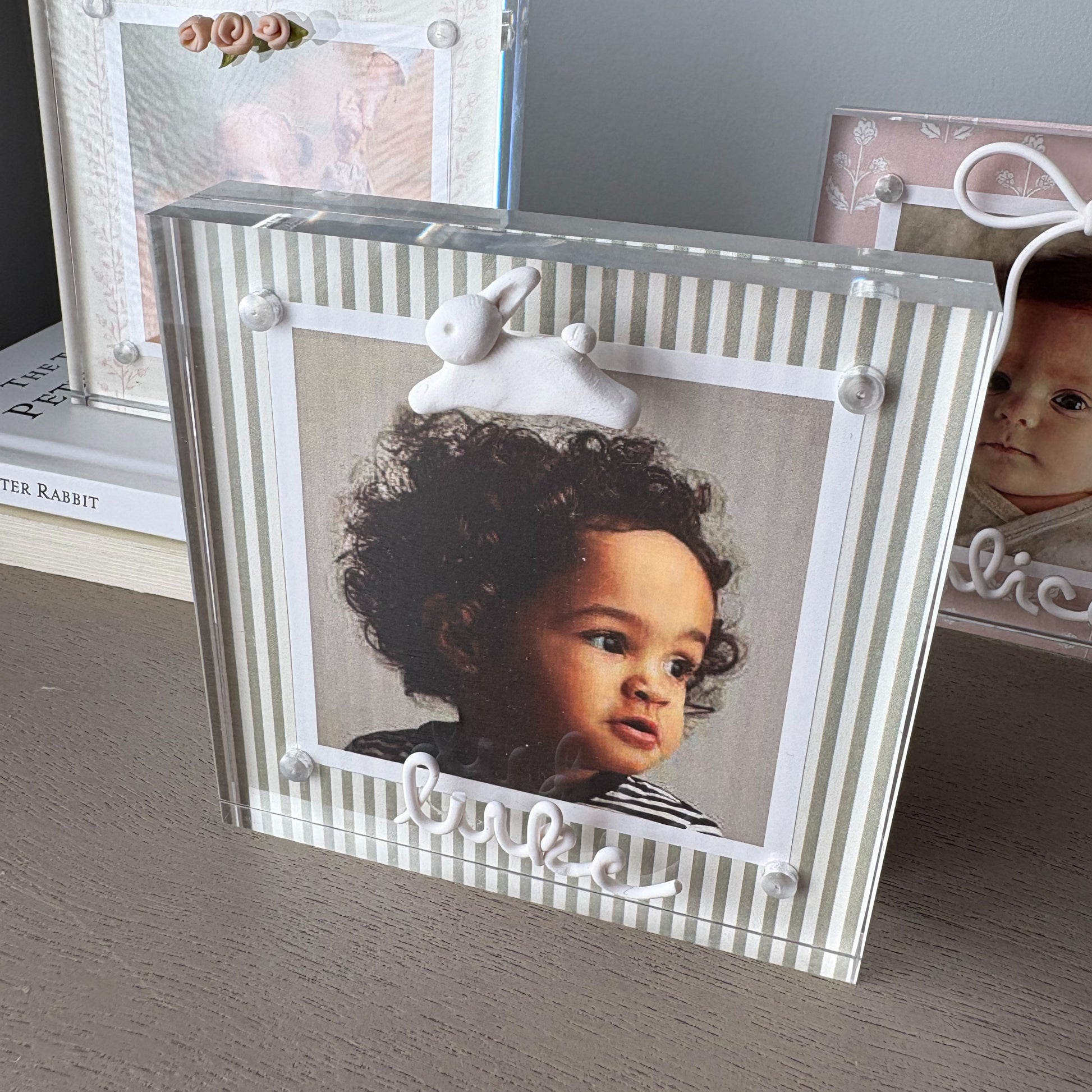 Personalized Acrylic Bunny Frame | 4x4" Photo Frame