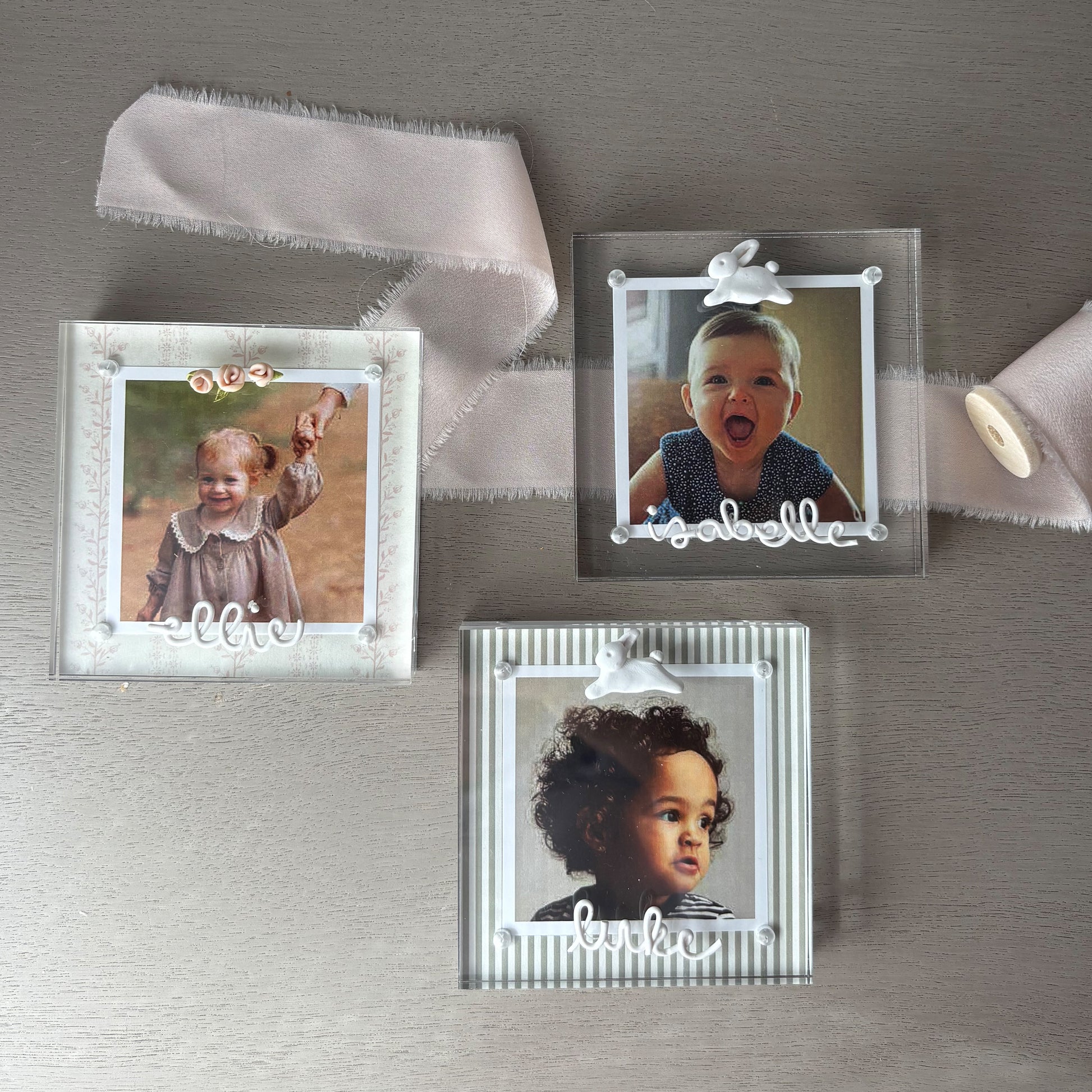 Personalized Acrylic Bunny Frame | 4x4" Photo Frame