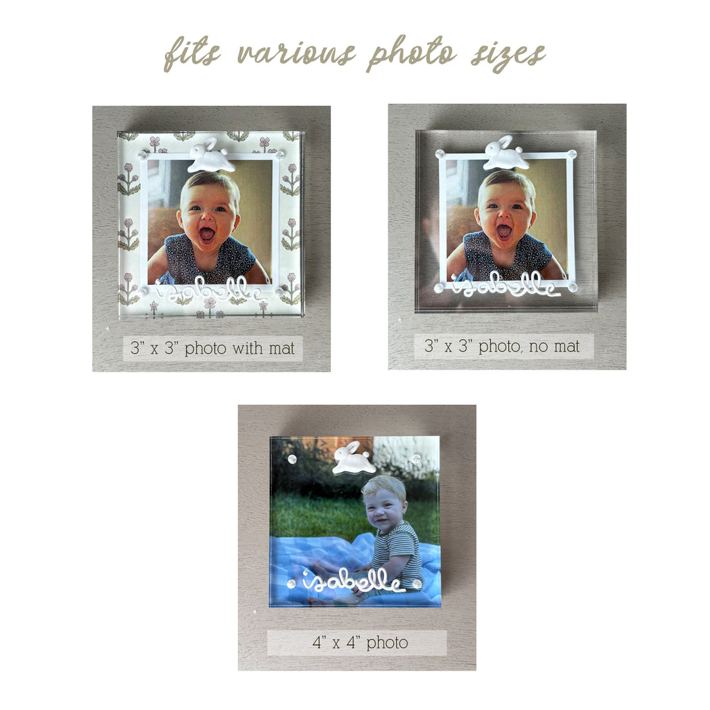 Personalized Acrylic Bunny Frame | 4x4" Photo Frame