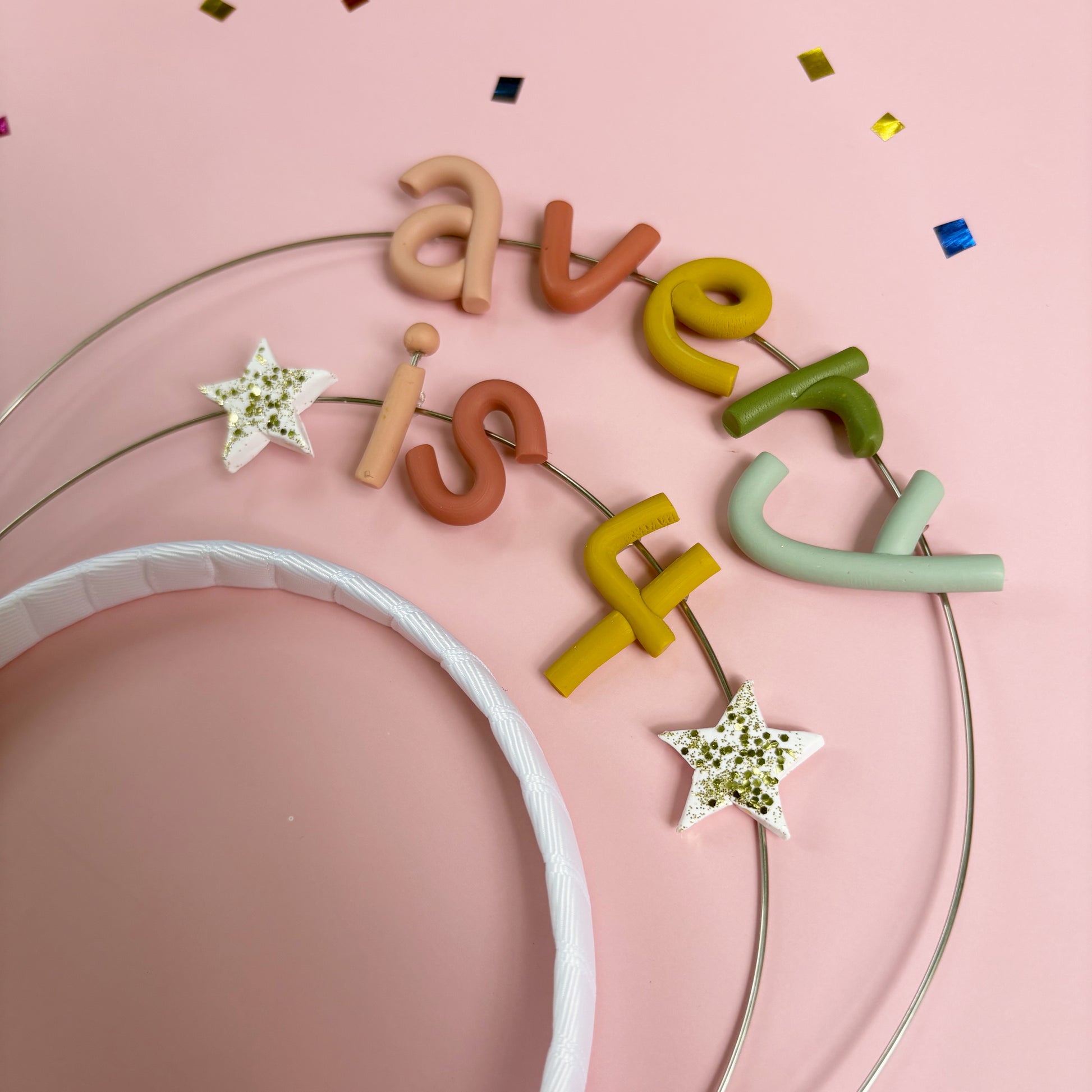 Personalized Birthday Headband | Double Pastel Rainbow