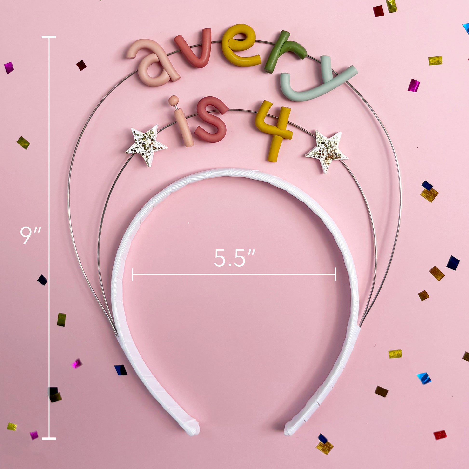 Personalized Birthday Headband | Double Pastel Rainbow