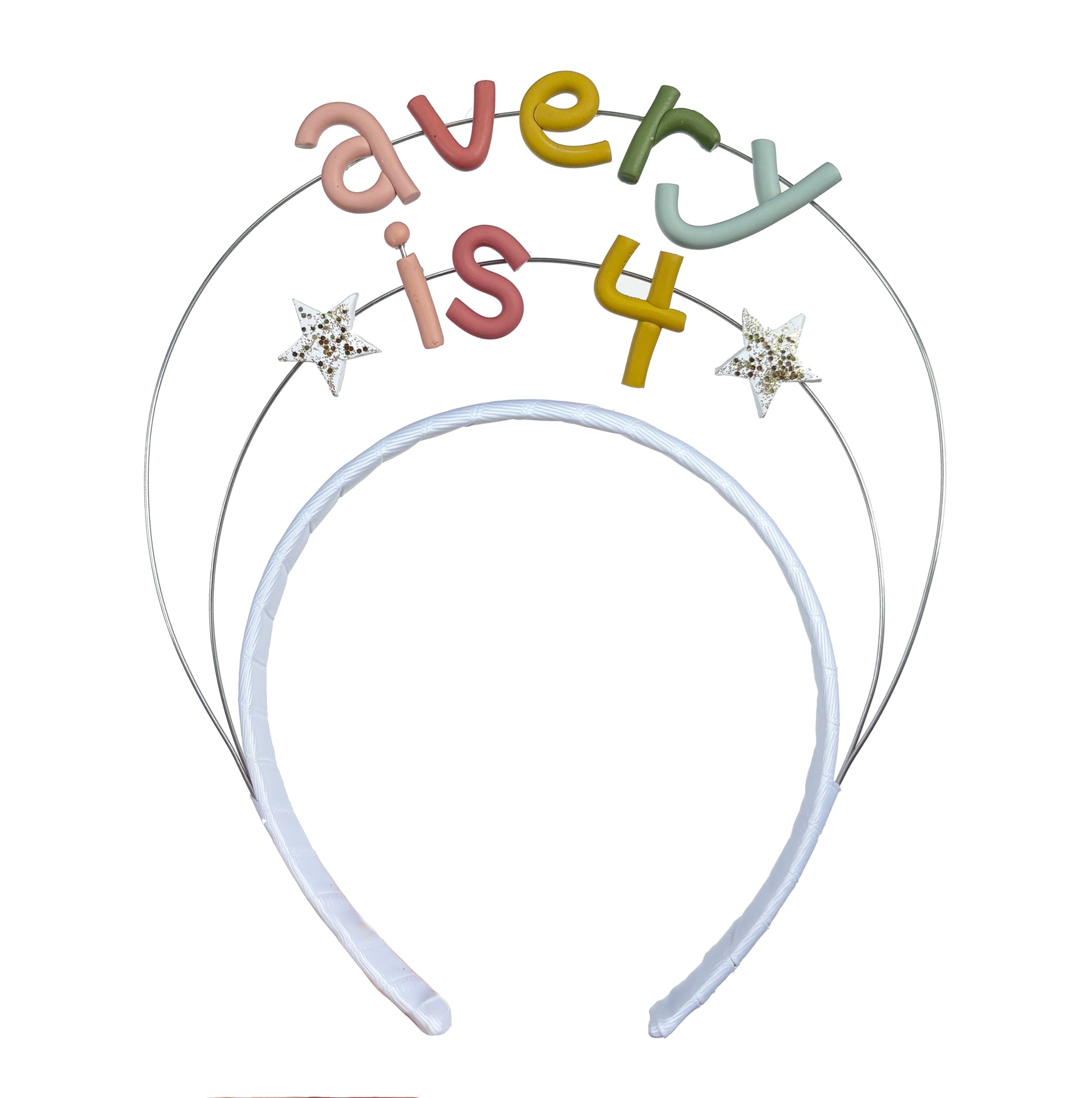 Personalized Birthday Headband | Double Pastel Rainbow