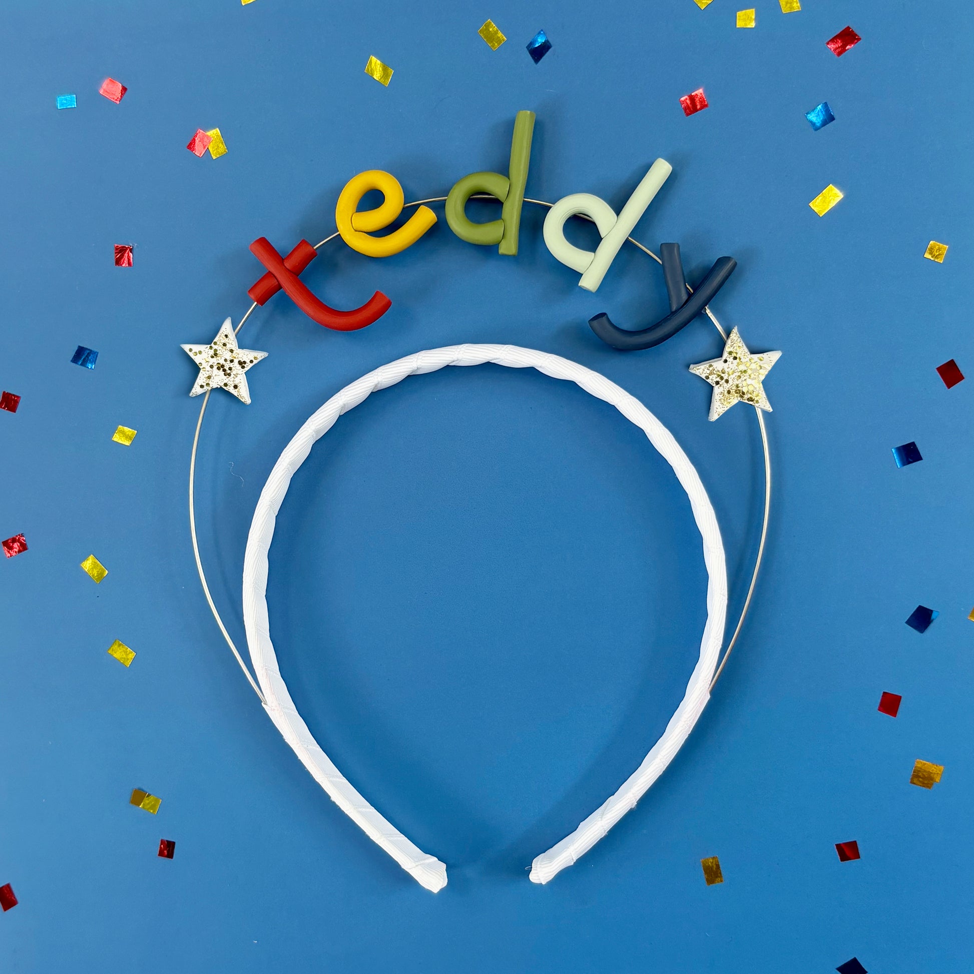 Personalized Birthday Headband | Single Primary Rainbow