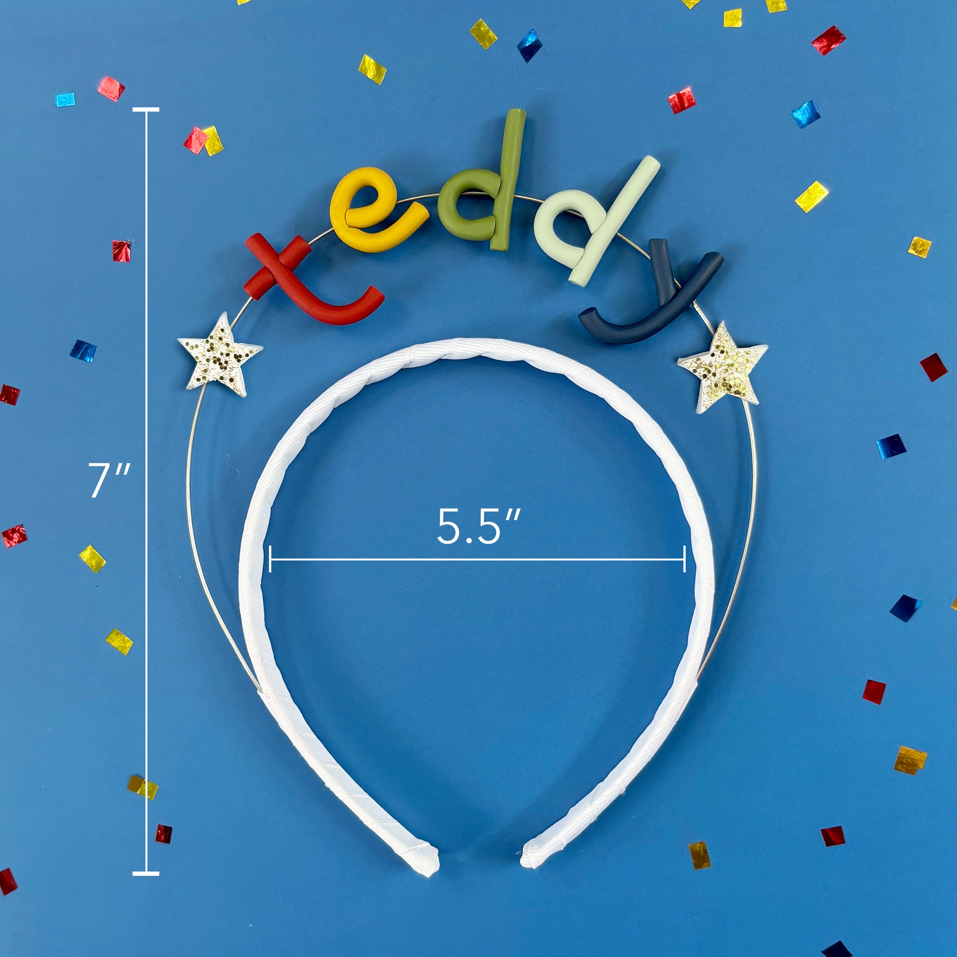 Personalized Birthday Headband | Single Primary Rainbow