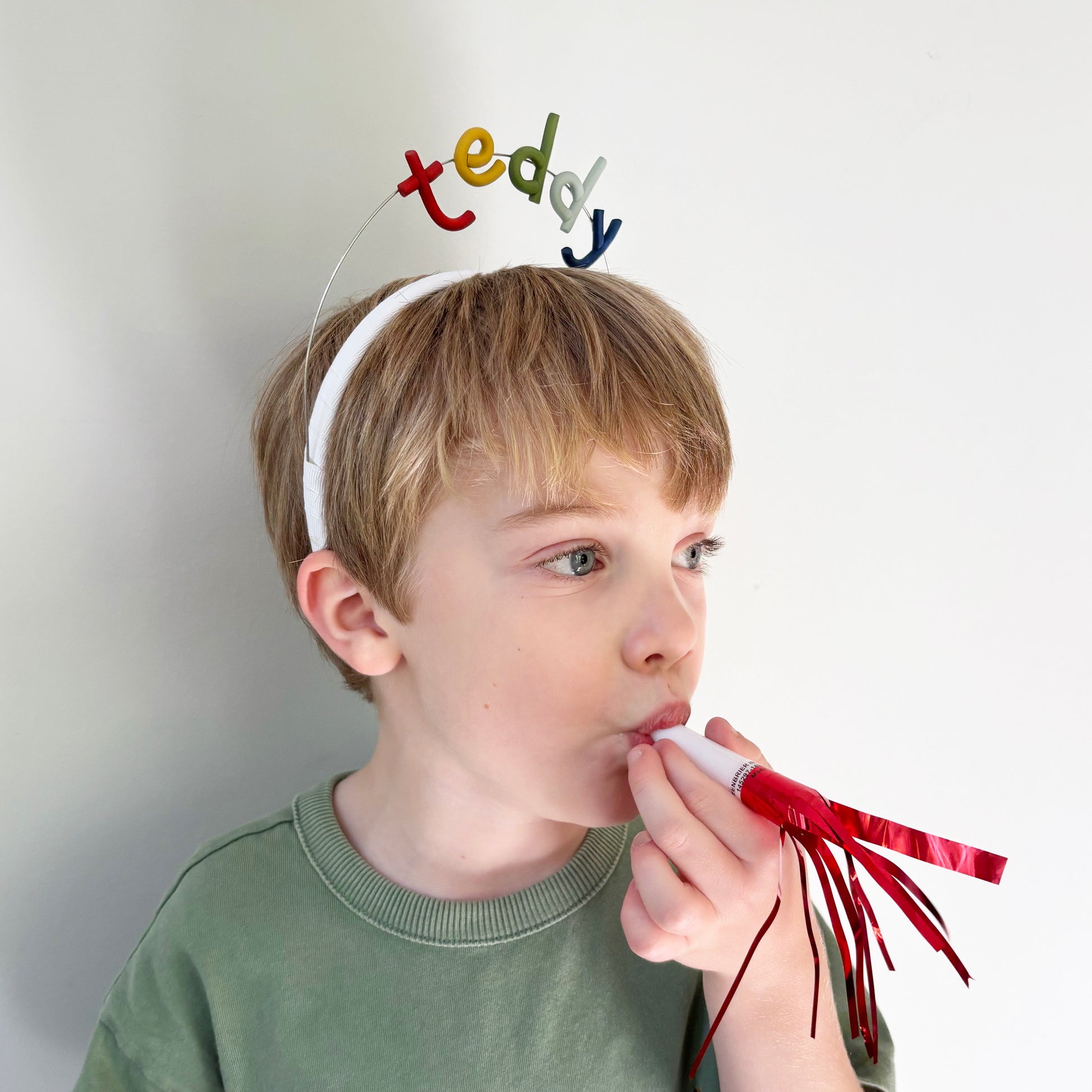 Personalized Birthday Headband | Single Primary Rainbow